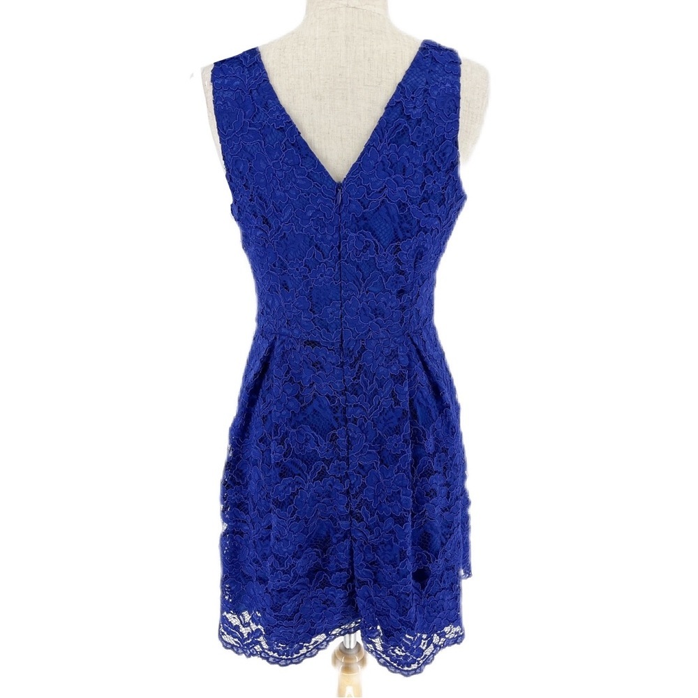 REVIEW Blue Lace Fit & Flare Dress - Picture 4 of 11